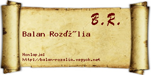 Balan Rozália névjegykártya